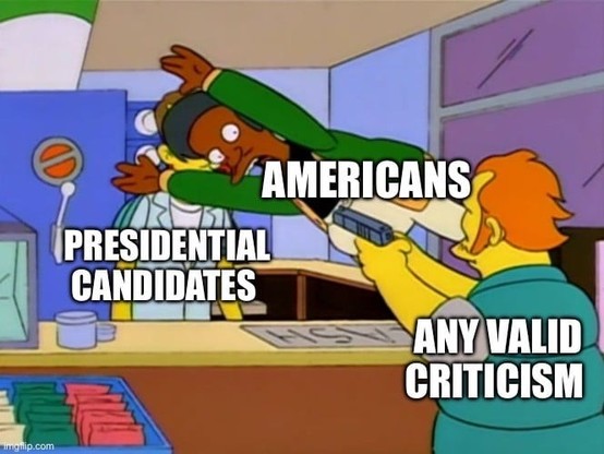 AMERICANS
PRESIDENTIAL
CANDIDATES
ANY VALID
CRITICISM
imgilip.com