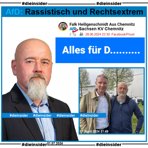 Falk Heiligenschmidt von der AfD Chemnitz in Sachsen postet am 28. Juni 