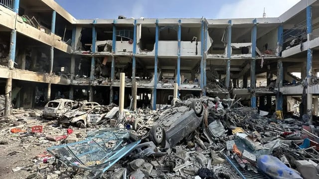 Bombed school in Gaza, Palestine