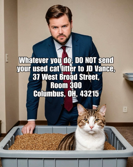 Whatever you do, DO NOT send your used catlitter to in vance, 37 West Broad Street, Room 300 Columbus, OH, 43215
