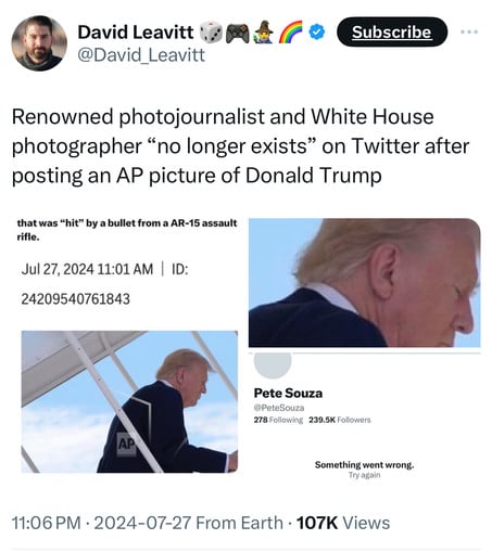 David Leavitt
@David_Leavitt
Subscribe
Renowned photojournalist and White House
photographer 