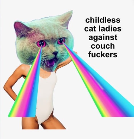 childless
cat ladies
against
couch
fuckers