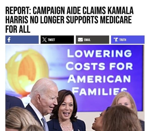 headline: report: campaign aide claims kamala no longer supports medicare for all